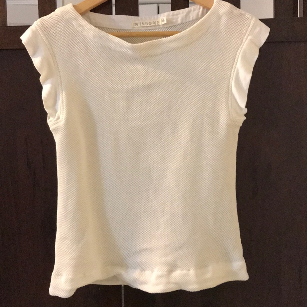 White boatneck top